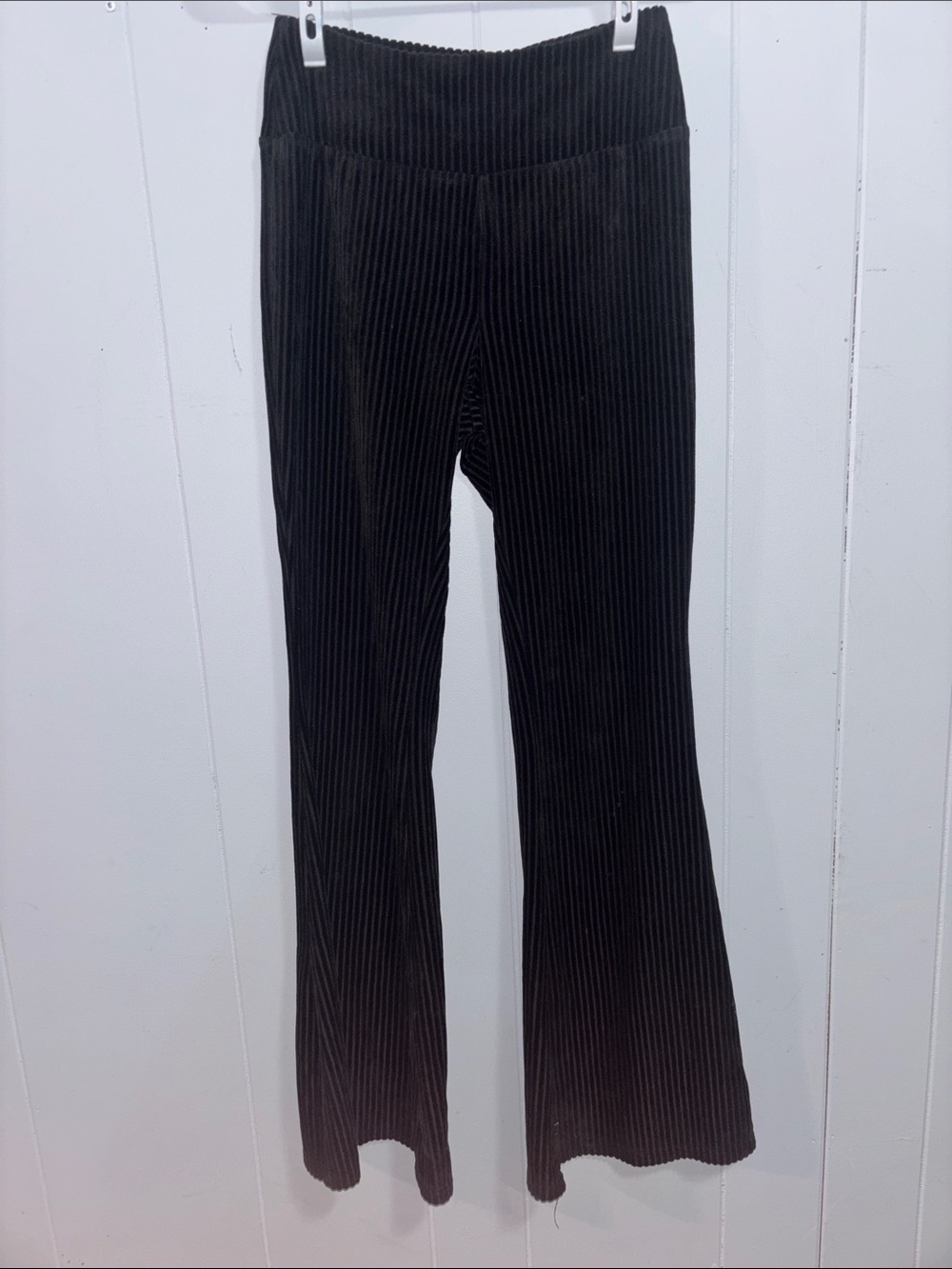 No Boundaries Black Ribbed Knit Wide-Leg Pants